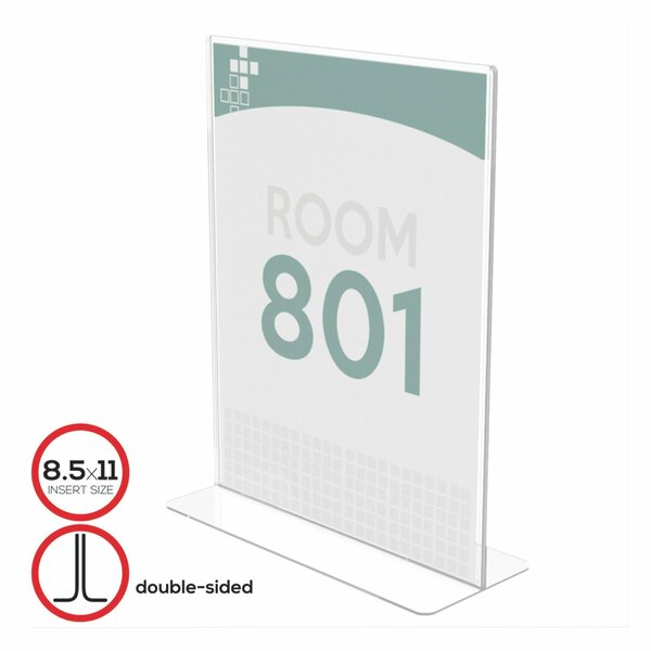 Deflecto Sign Holder, Double Sided, Standup, 8.5X11" 590801